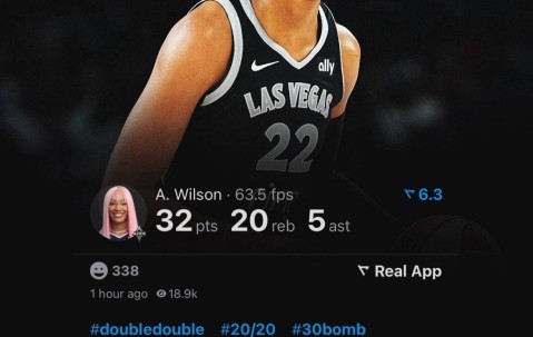 恐怖如斯!阿贾-威尔逊爆砍32+20+5 WNBA历史首人