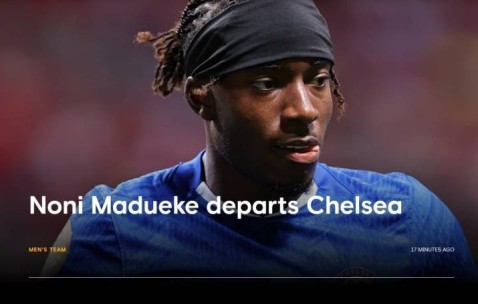 切尔西官网发文告别马杜埃凯：感谢你的付出，祝未来一切顺利